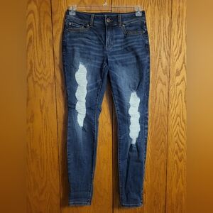 Inc Dark Wash Distressed Skinny Leg Regular Fit Jeans Size 6